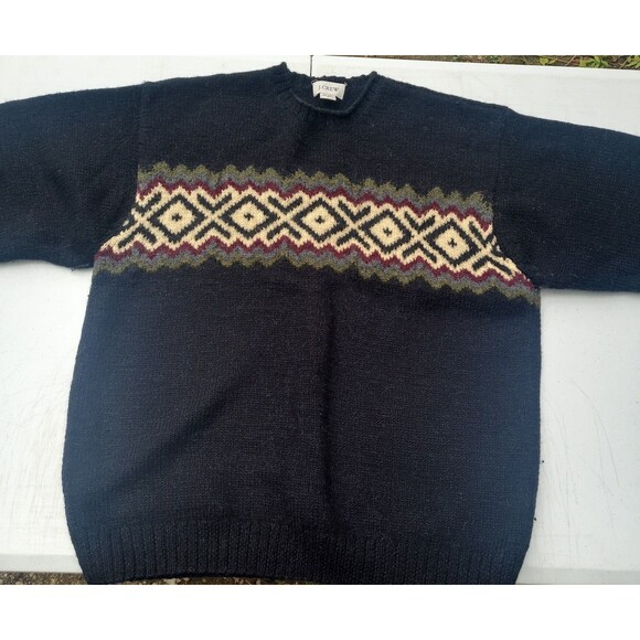 Vtg J Crew Handknit Wool Sweater - Picture 2 of 11